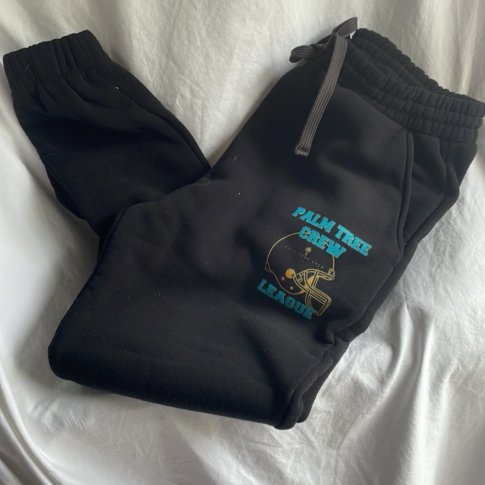 Palm tree crew league black sweatpants XL